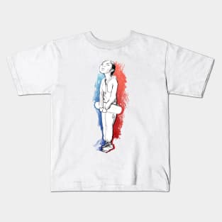 Girl with skateboard red and blue Kids T-Shirt